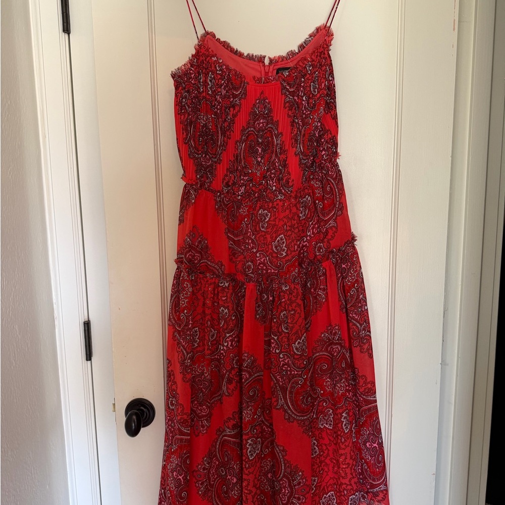 Banana Republic Red Paisley Midi Dress
